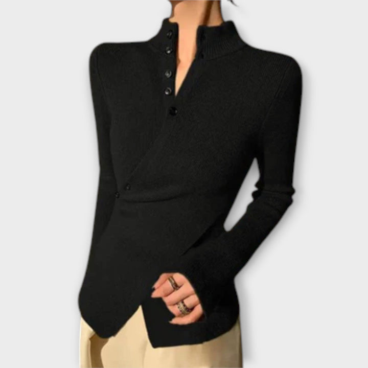 Michiko – Elegant Slim Fit Strikket T-shirt