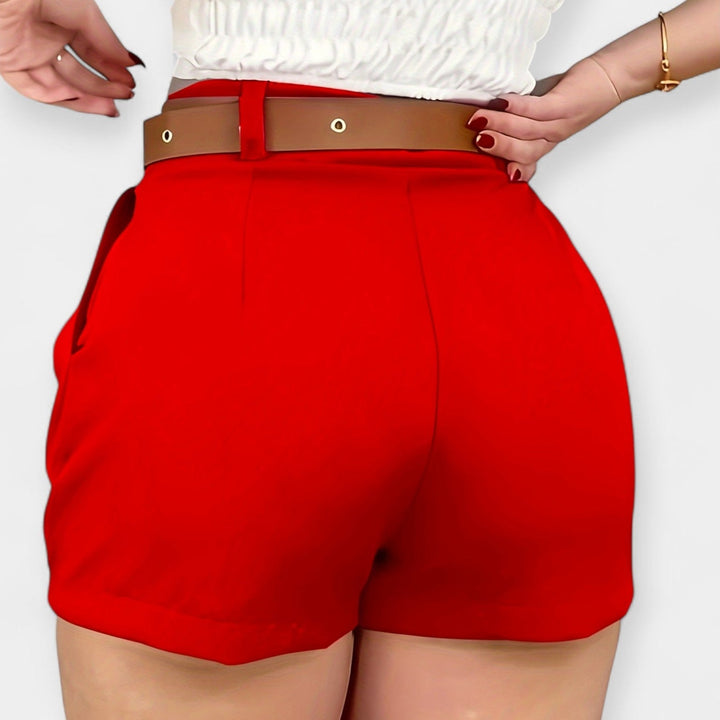Høje Talje Plisseret Shorts
