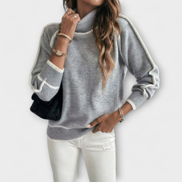 Aurora - Behagelig Sweater med Høj Krave