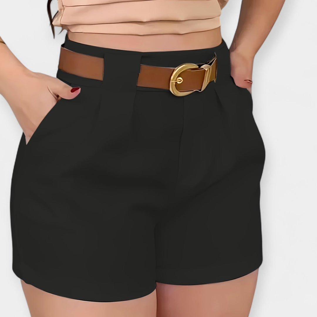 Høje Talje Plisseret Shorts