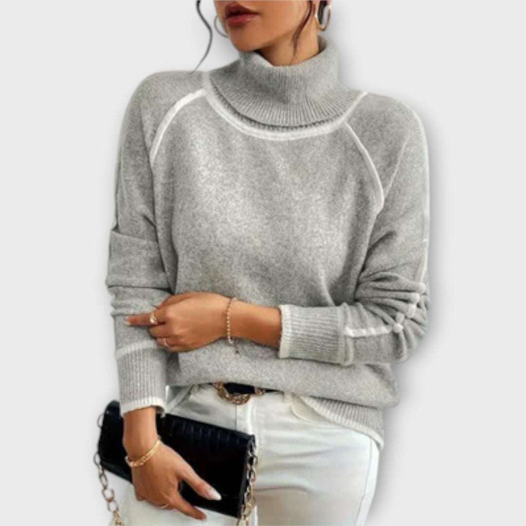 Aurora - Behagelig Sweater med Høj Krave