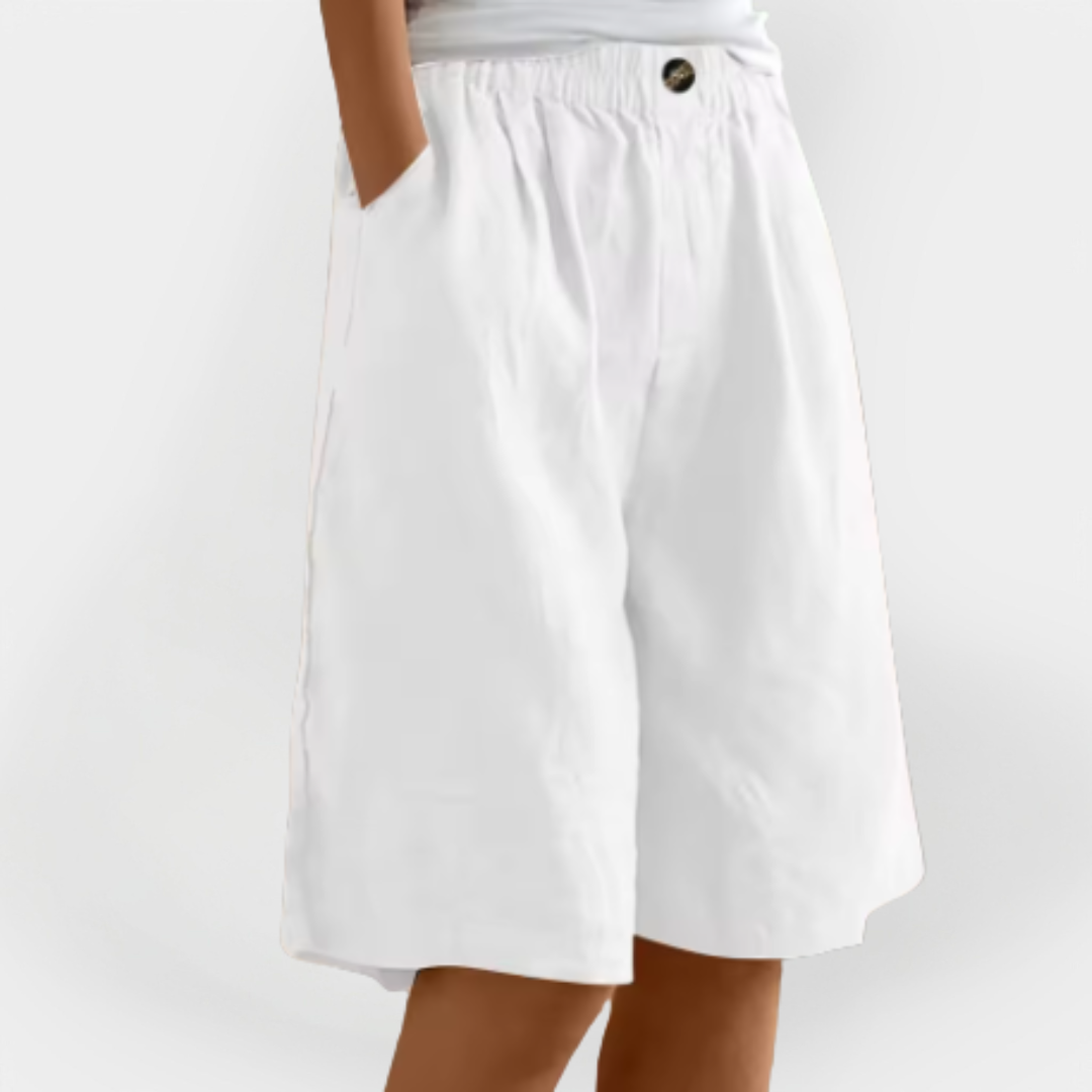 Linned Shorts med Lommer