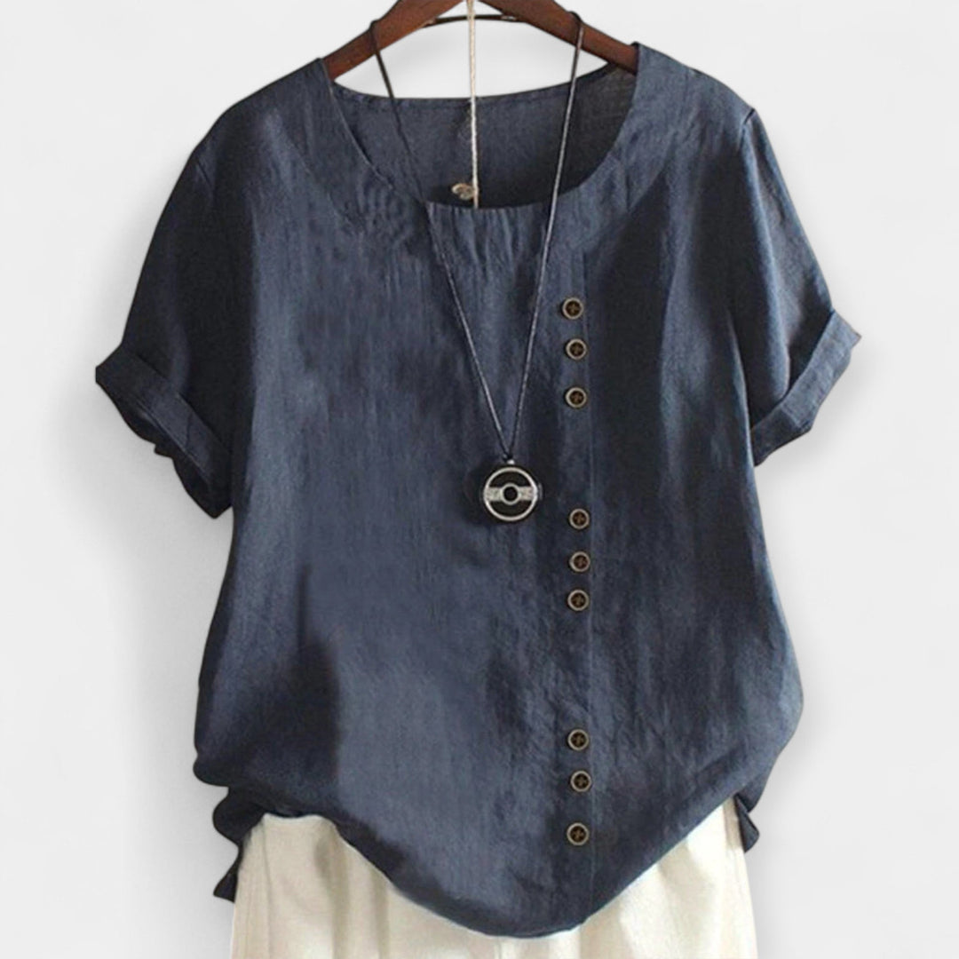 Kortærmet bluse med knapper 
