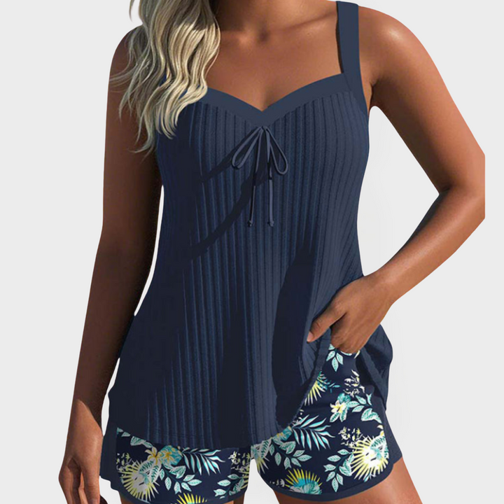 Tankini Sæt med Blomsterdesign