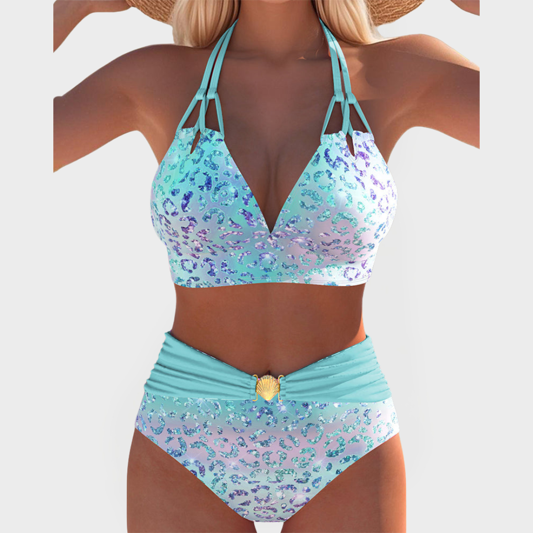 Sexet Bikini med Mønstrede Bh 