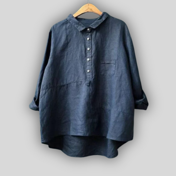 Linned Bluse Grøn Enkelhed