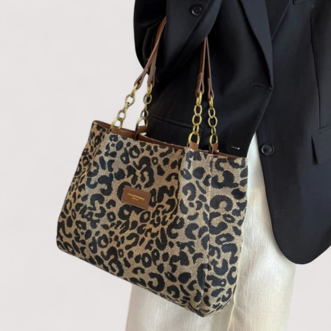 Alma – Leopard Canvas Shoppingtaske