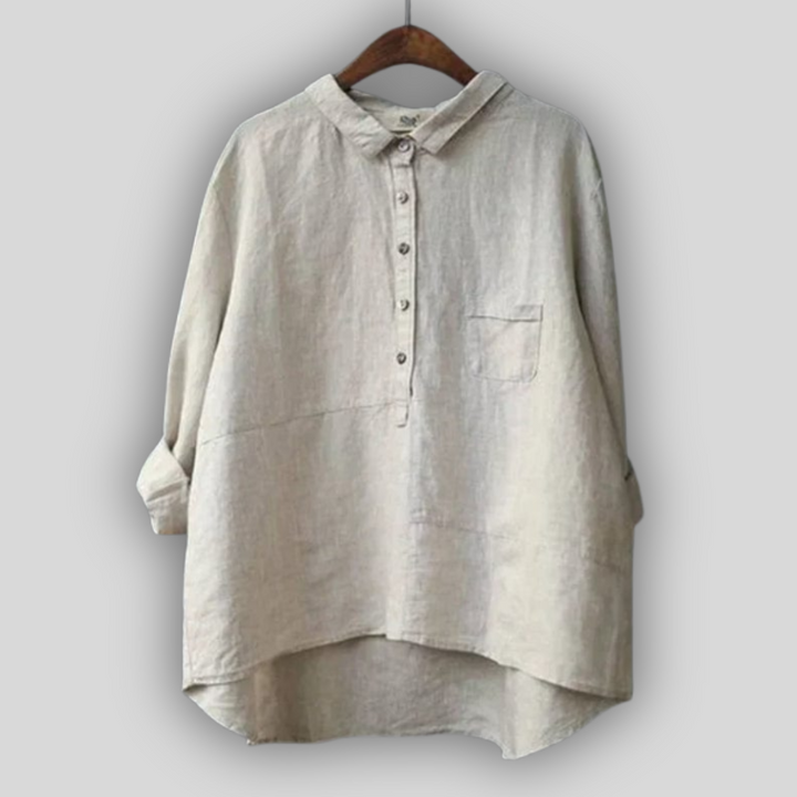 Linned Bluse Grøn Enkelhed