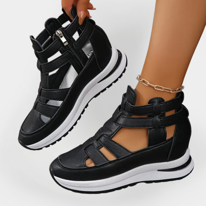 Elegant Let Sandal med Hæl og Sidelukning