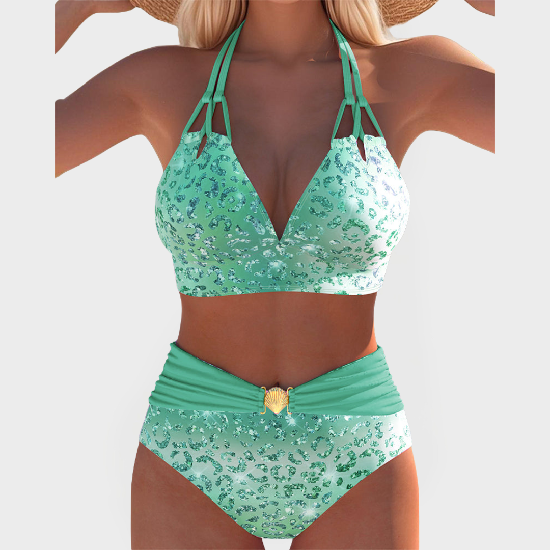 Sexet Bikini med Mønstrede Bh 