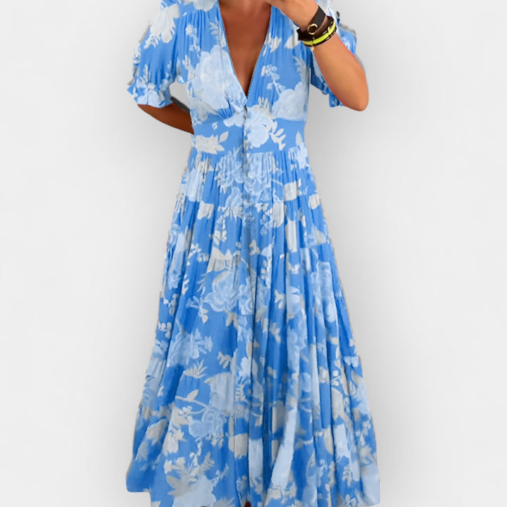 Let Floral Kjole med Lommer