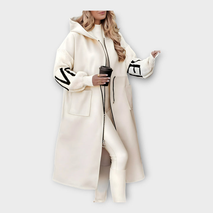 Elegant Lang Frakke med Moderne Detaljer