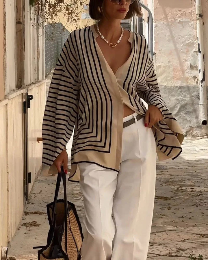 Skjorte med Stribet Elegant Stil
