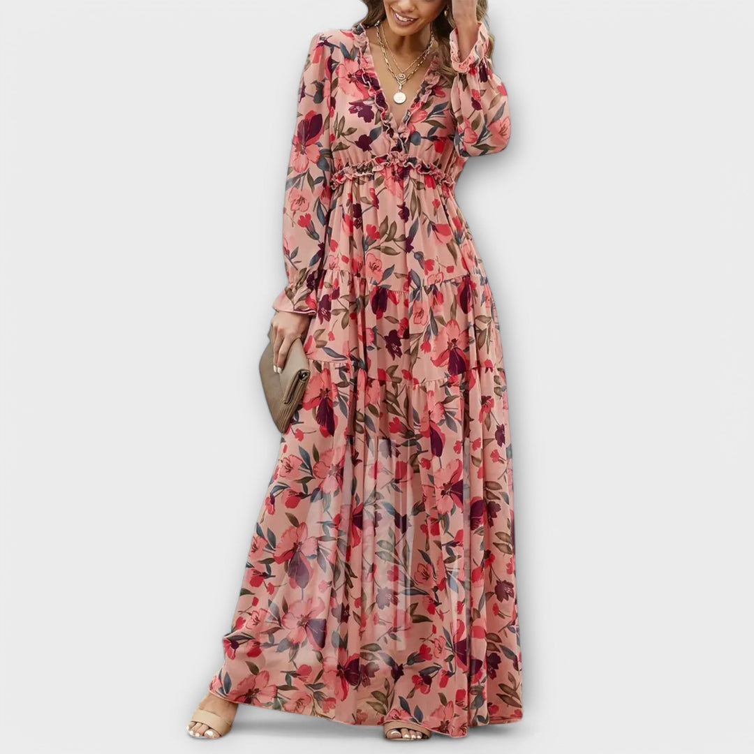 Maxi Kjole med Blomster