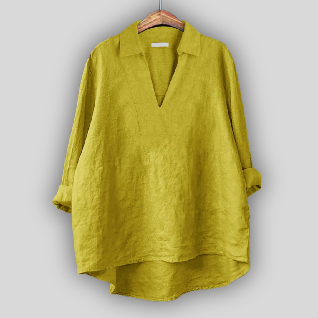Linned Bluse Sølv Elegance