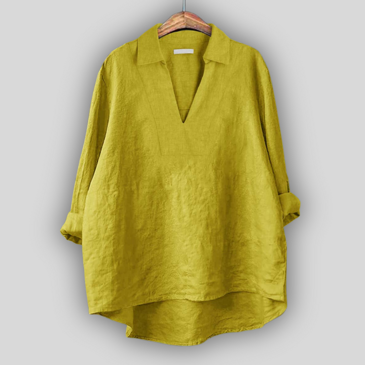 Linned Bluse Sølv Elegance