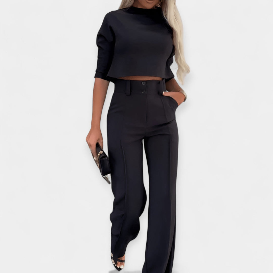 Crop Top og Bukser Sæt