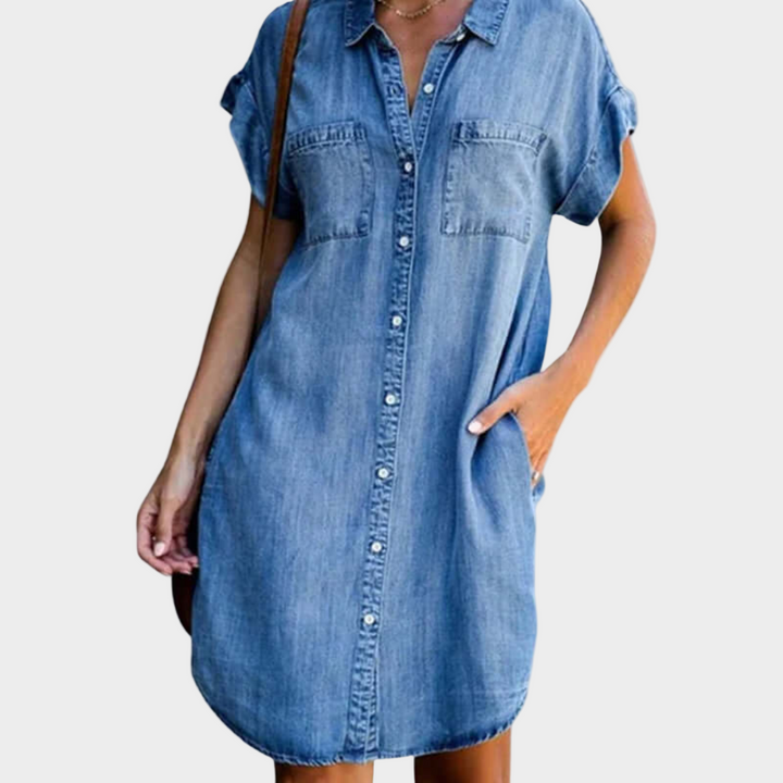 Afslappet denimkjole