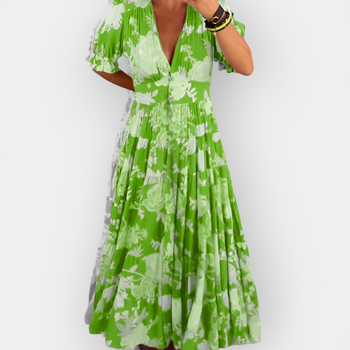 Let Floral Kjole med Lommer