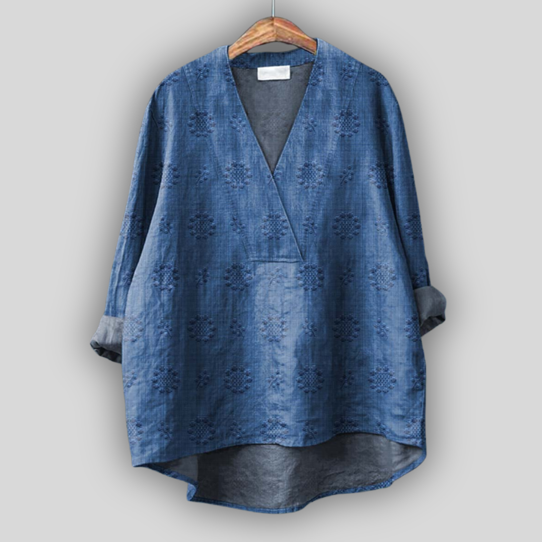 Linned Bluse