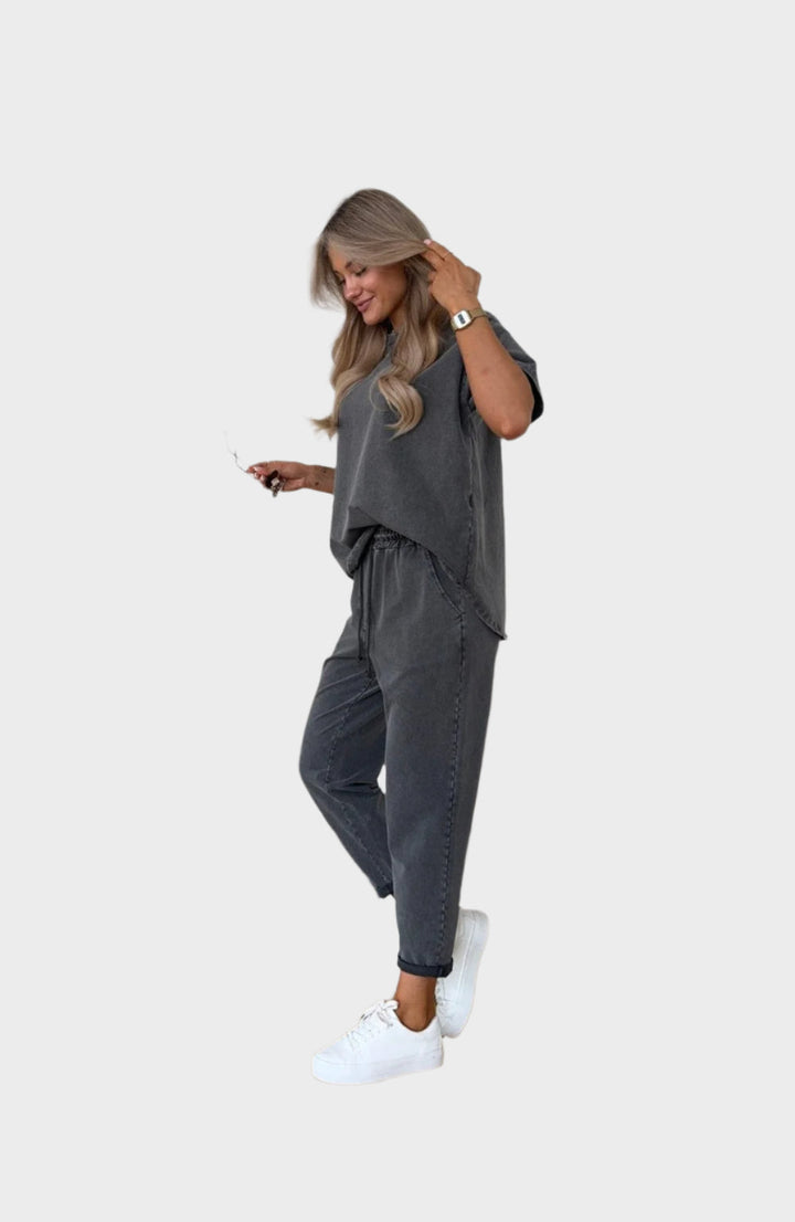 Casual Sæt med Bluse og Jogger Bukser