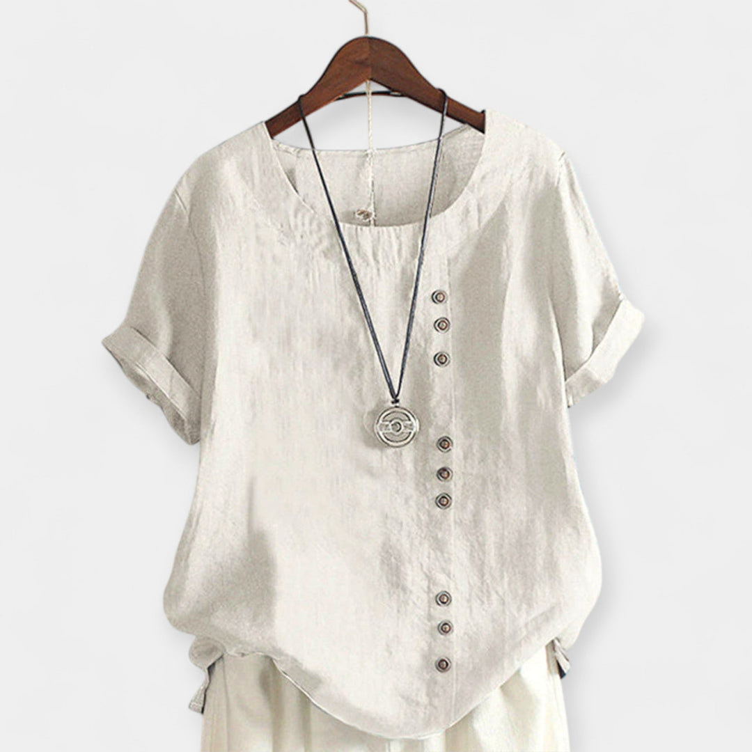 Kortærmet bluse med knapper 