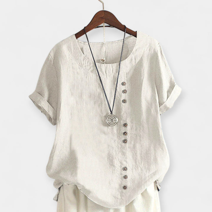 Kortærmet bluse med knapper 