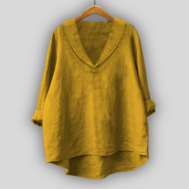 Linned Bluse Guld Aura
