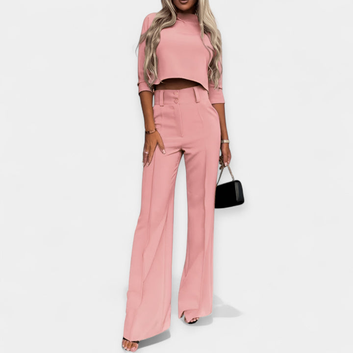 Crop Top og Bukser Sæt
