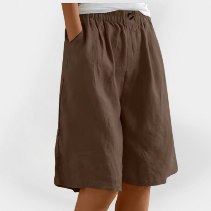 Linned Shorts med Lommer