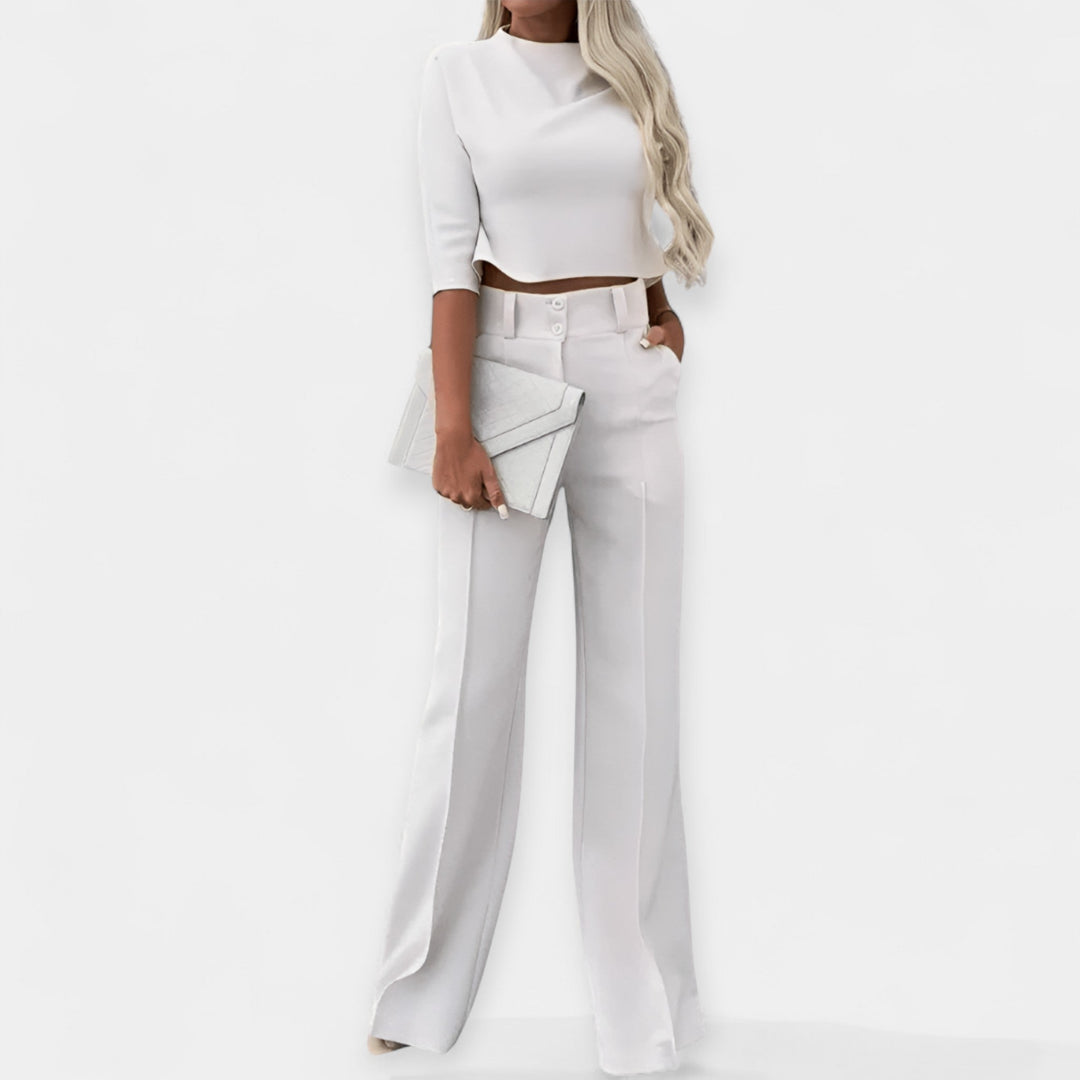 Crop Top og Bukser Sæt