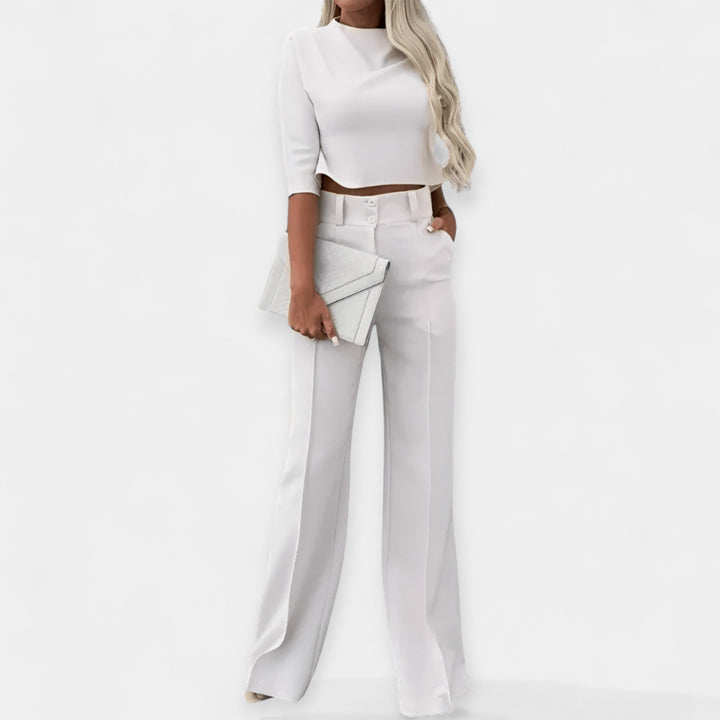 Crop Top og Bukser Sæt