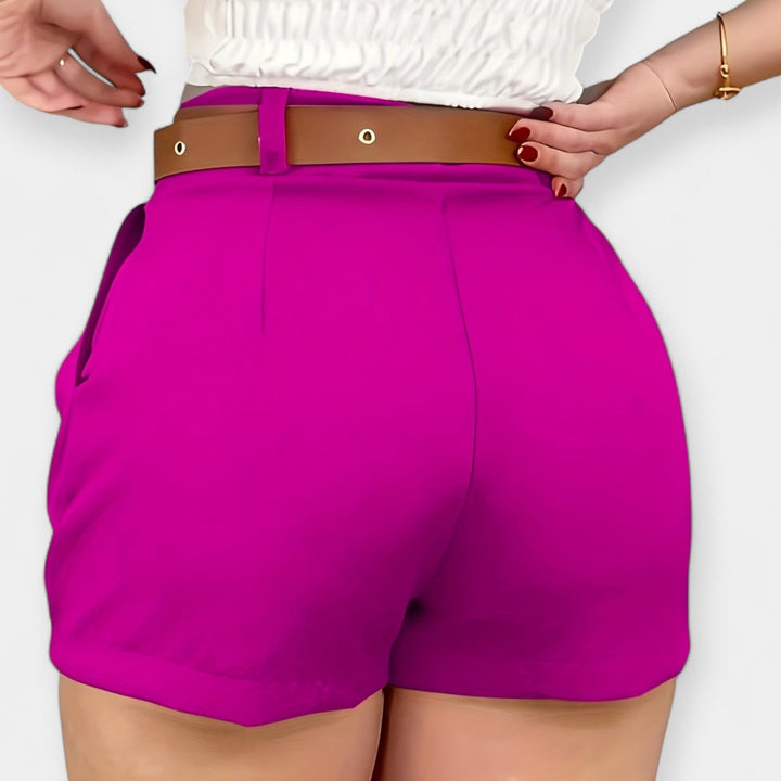 Høje Talje Plisseret Shorts