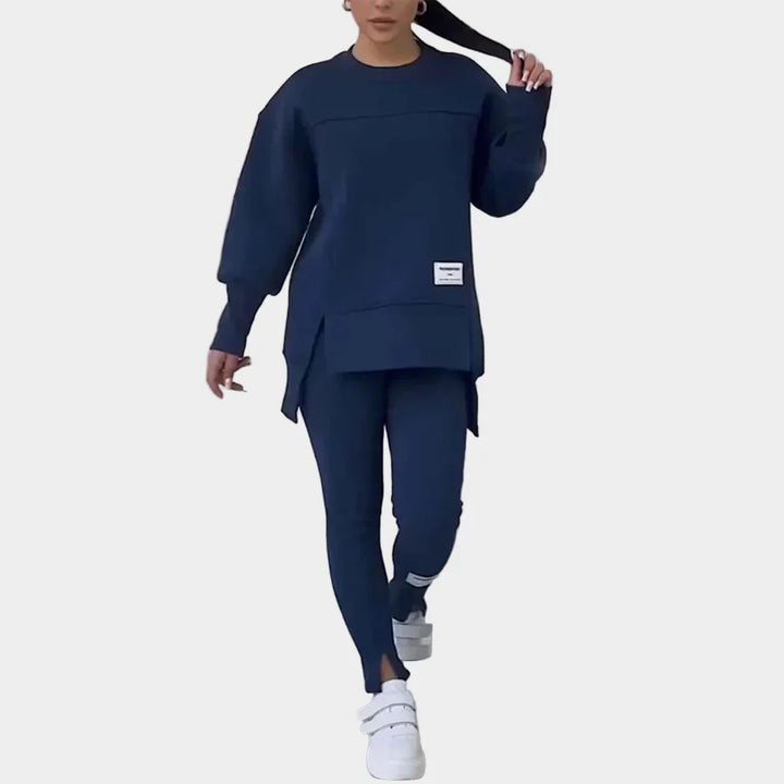 Dame Sæt Sweatshirt med Leggings og Moderne Komfort