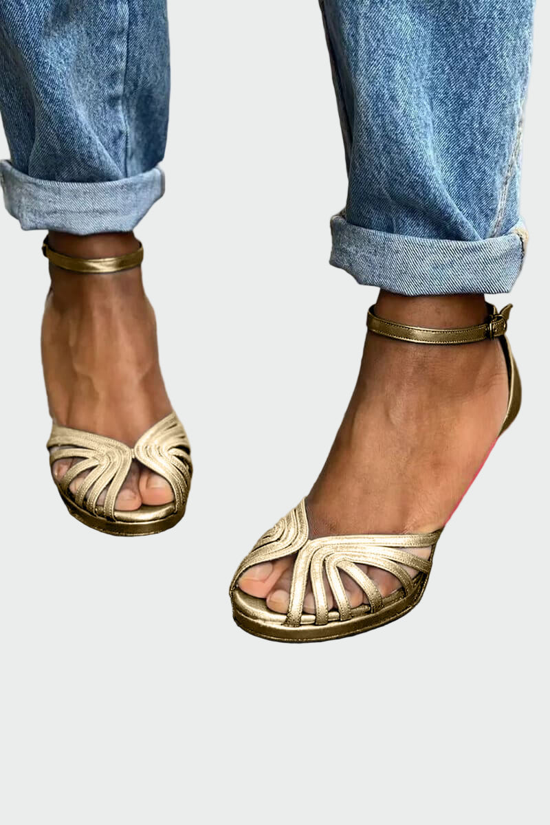 Sandaler med tofarvet hæl