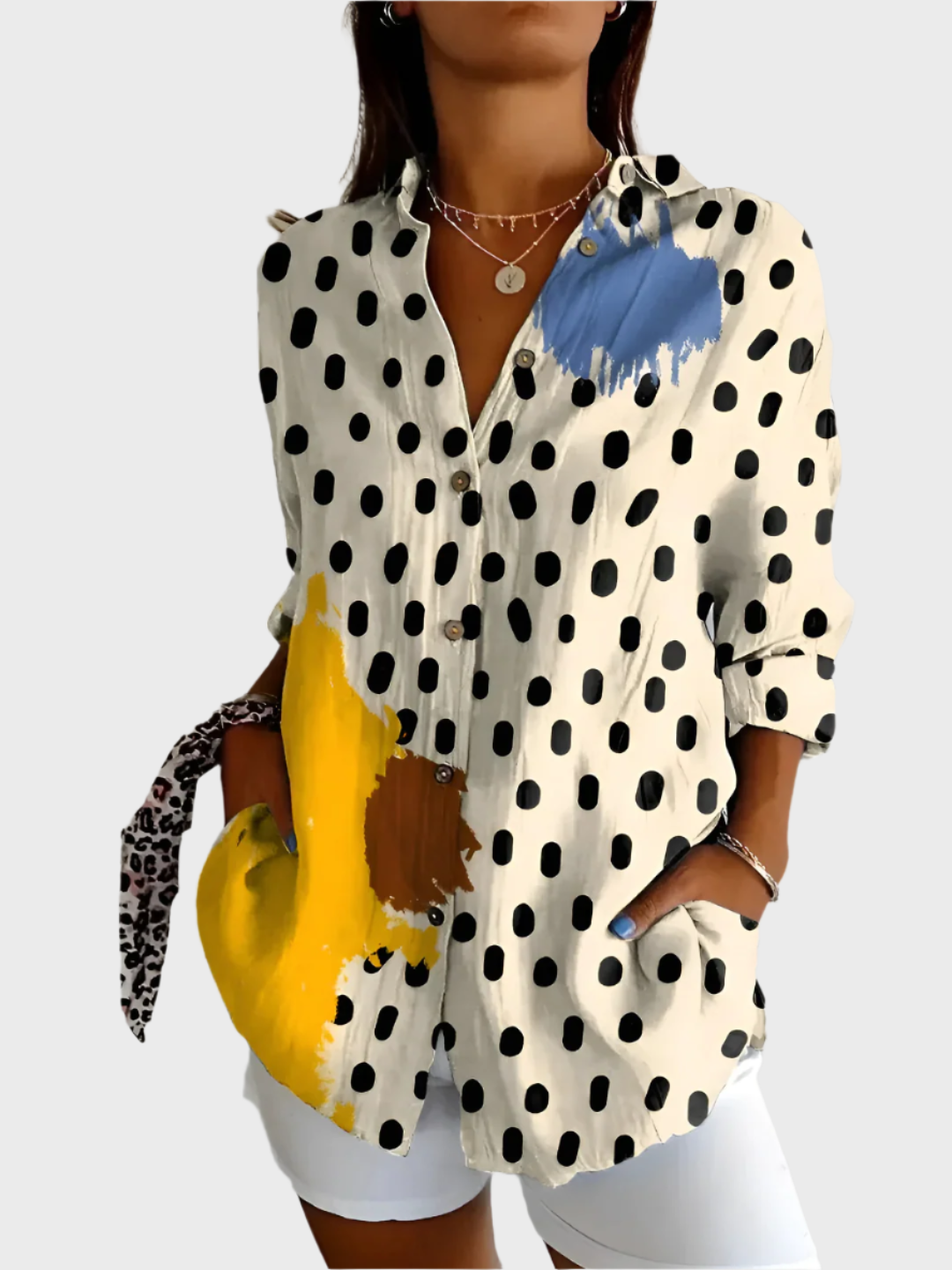 Bomuldsbluse med Blomsterdesign