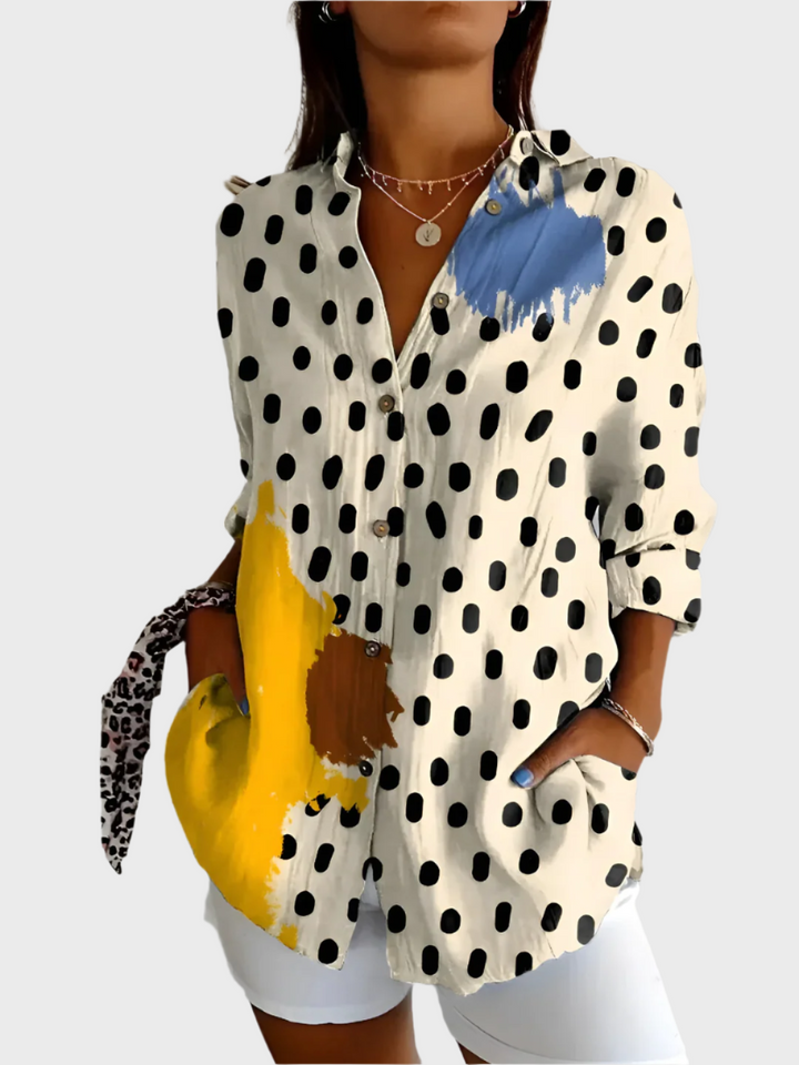 Bomuldsbluse med Blomsterdesign