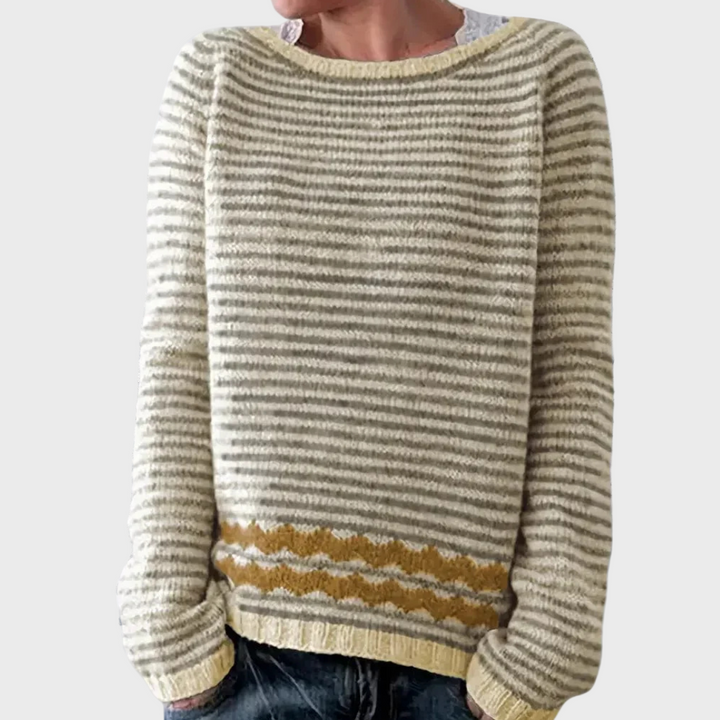Strik Turtleneck med Stribet Mønster