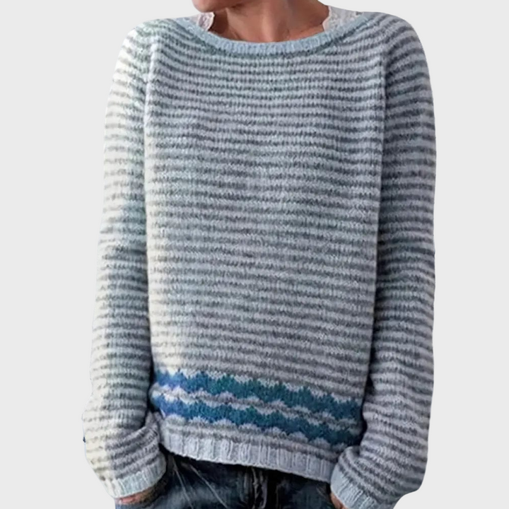 Strik Turtleneck med Stribet Mønster