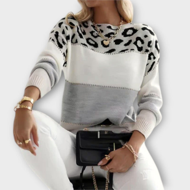Cheyenne - Komfortabel sweater med leopardmønster