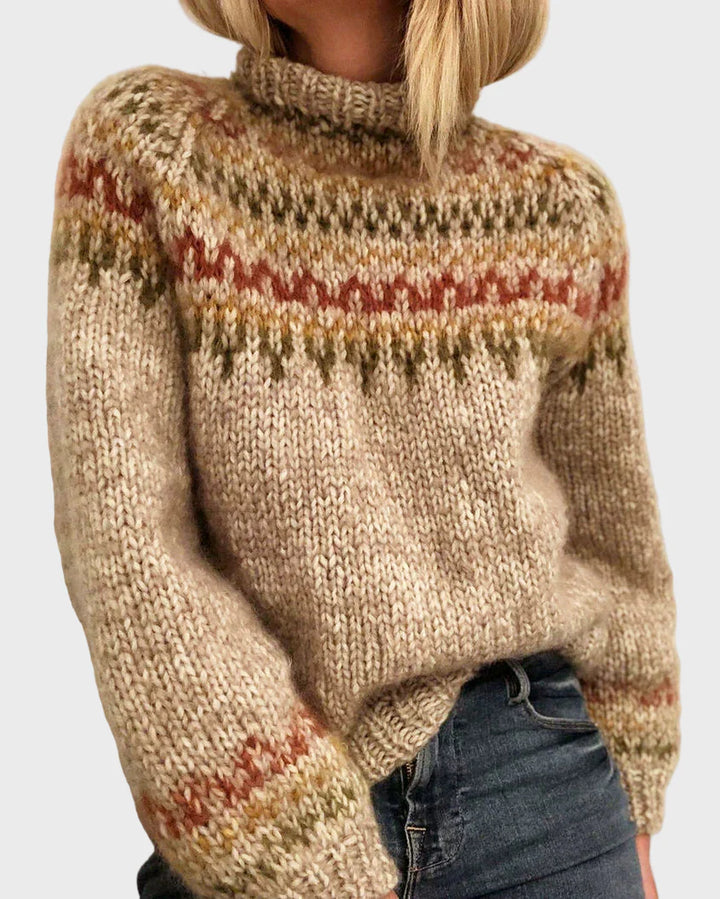 Strikket Turtleneck med Rund Halsudskæring