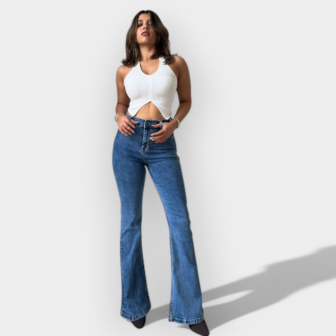 Højtaljede Flare Jeans