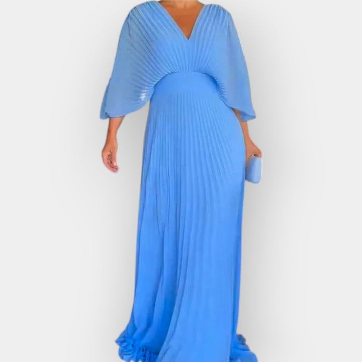 Elegant Plisseret Kjole med Stilet Silhuet
