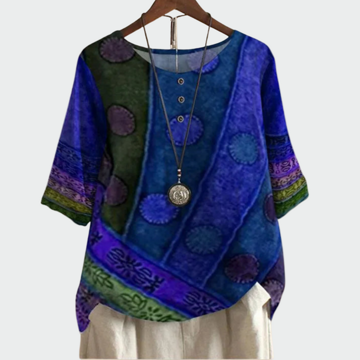Blød bluse med kunstnerisk design