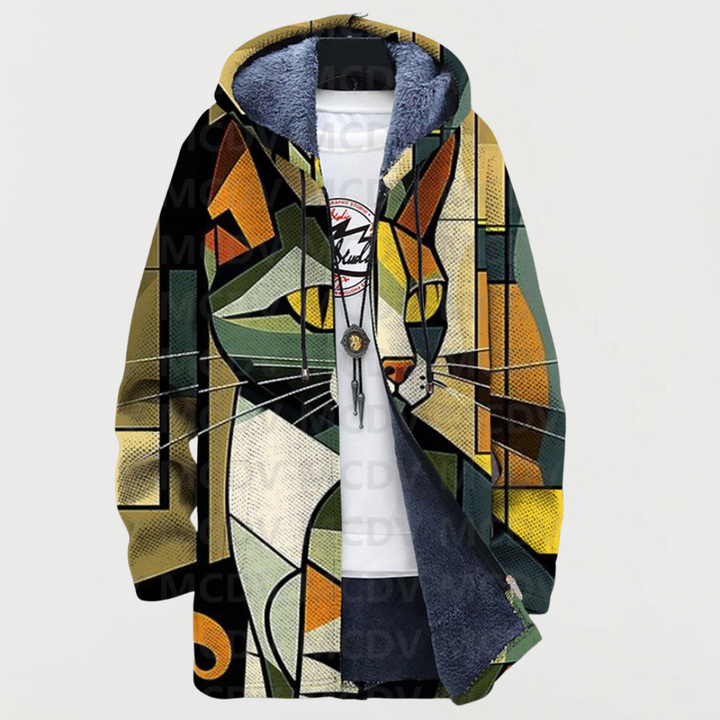 Geometrisk mønster cardigan til katte