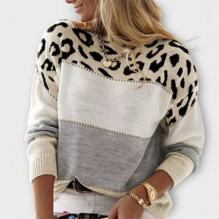 Cheyenne - Komfortabel sweater med leopardmønster