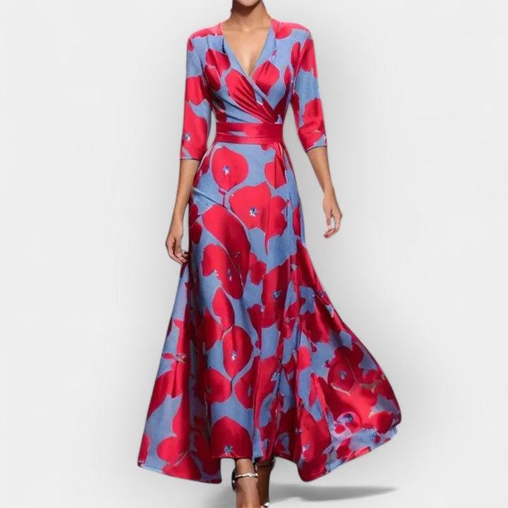 Maxi Kjole med Blomster Design