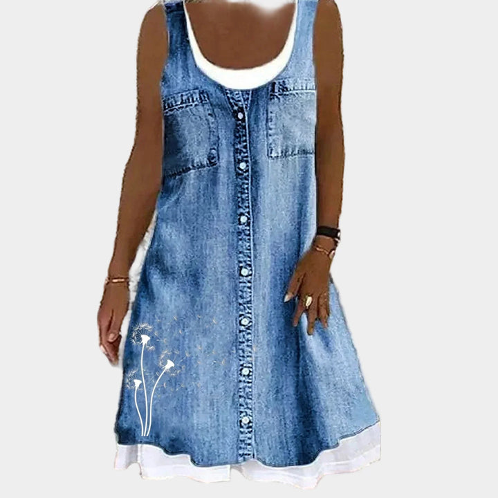 Blodt og elegant denimkjole
