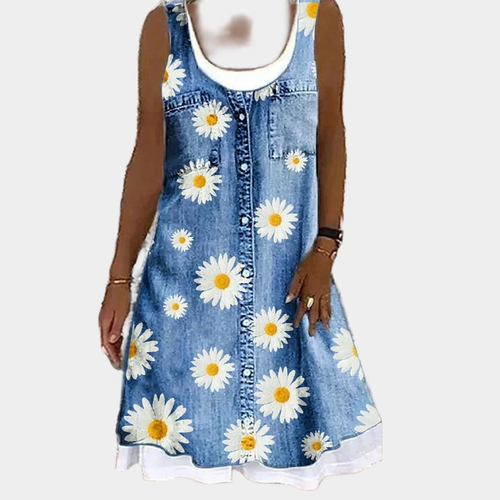 Blodt og elegant denimkjole