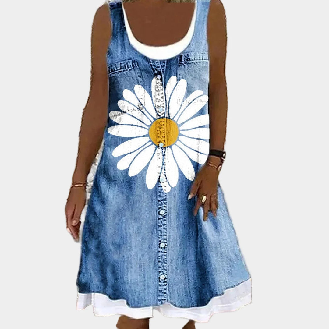 Blodt og elegant denimkjole